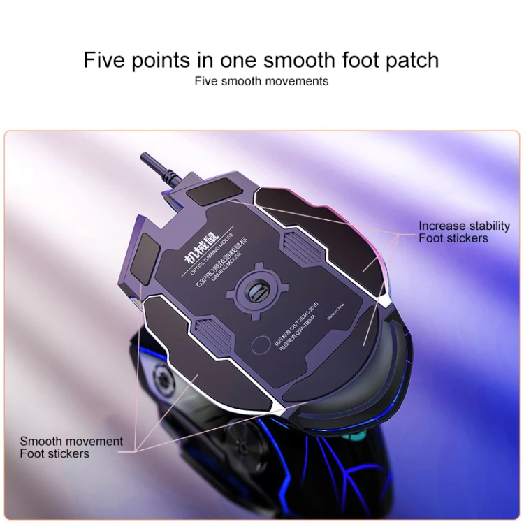 YINDIAO K002 USB Wired Mechanical Feel RGB Backlight Keyboard + Optical Mouse + Headset Set(White) - Image 7