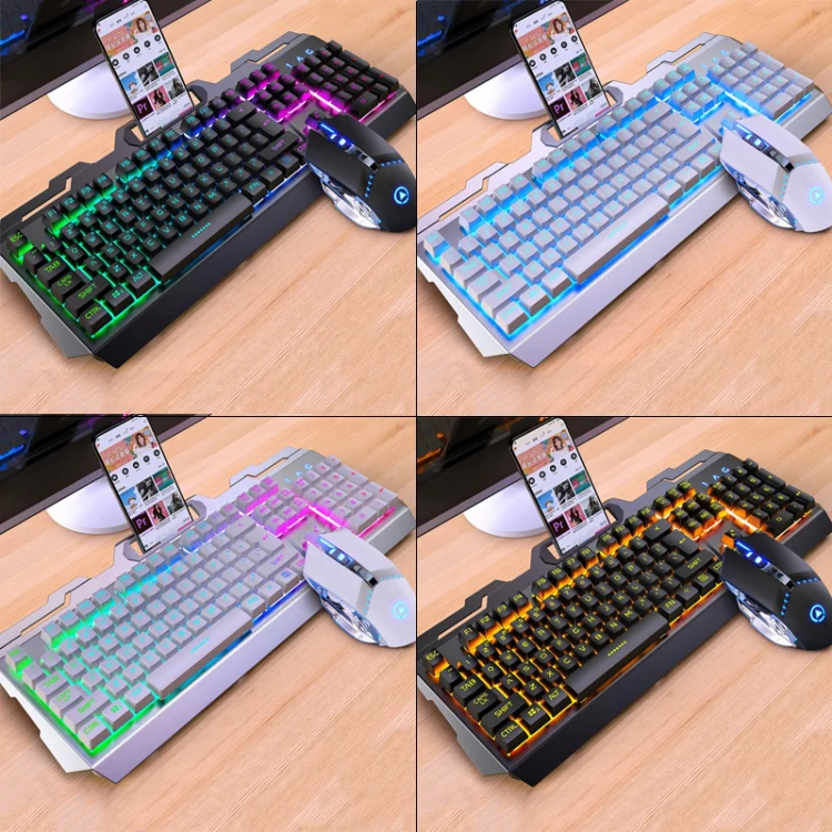 YINDIAO V2 Mechanical Feel Gaming Keyboard Mouse Set (Black Rainbow Light) - Image 2