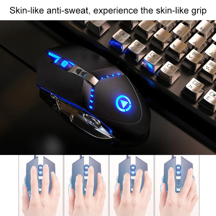 YINDIAO V2 Silent Mechanical Feel Gaming Keyboard Mouse Set (Black) - Image 11