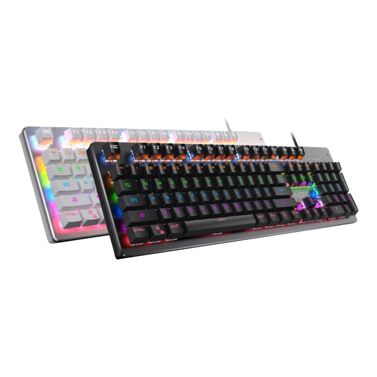 YINDIAO ZK-3 USB Mechanical Gaming Wired Keyboard, Blue Shaft (White) - Image 2