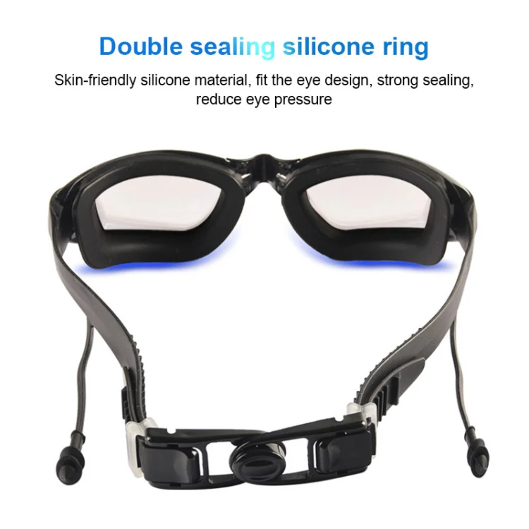 YJ003 Electroplating HD Anti-fog Swimming Glasses Waterproof Diving Equipment for Man and Women(Gray) - Image 5