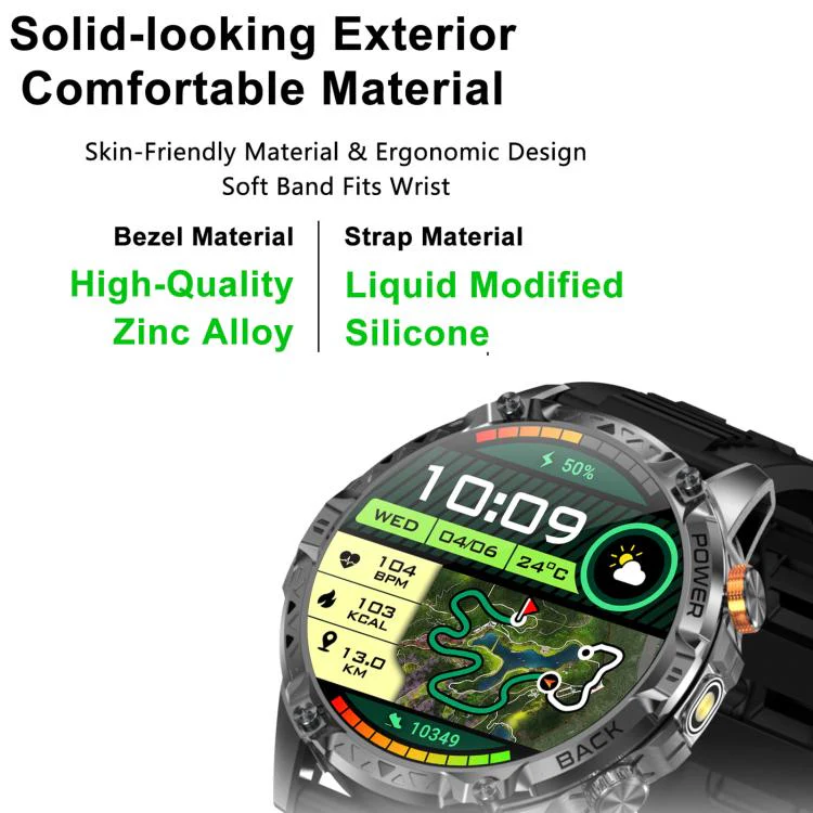YK16 1.7 inch Sports Smart Watch Supports Heart Rate / Sleep Monitoring(Black) - Image 7