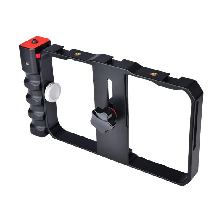 YLG0901B Vlogging Live Broadcast Smartphone Plastic Cage Video Rig Filmmaking Recording Handle Stabilizer Bracket for iPhone, Galaxy, Huawei, Xiaomi, HTC, LG, Google, and Other Smartphones(Black) - Image 2