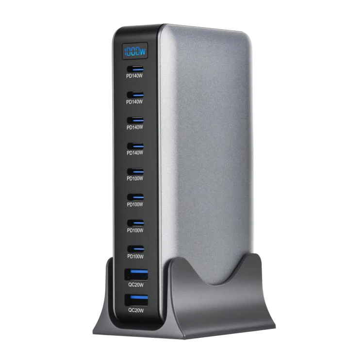 YMX-1000W 1000W 8 x Type-C Ports and 2 x USB 10 Ports Digital Display Multi-functional Charger(UK Plug) - Image 2