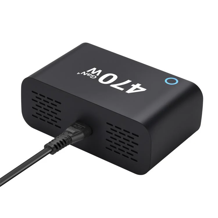 YMX-615-LCD470W 4xType-C and 2xUSB 470W GaN Multi-Function Charger, Plug:AU Plug(Black) - Image 4