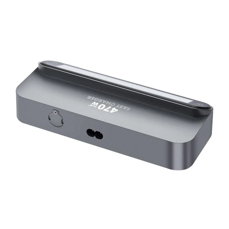YMX-LCD470W 470W 3xType-C and 2xUSB GaN Smart Digital Display Multi-Function Charger with Type-C Retractable Cable(UK Plug) - Image 3