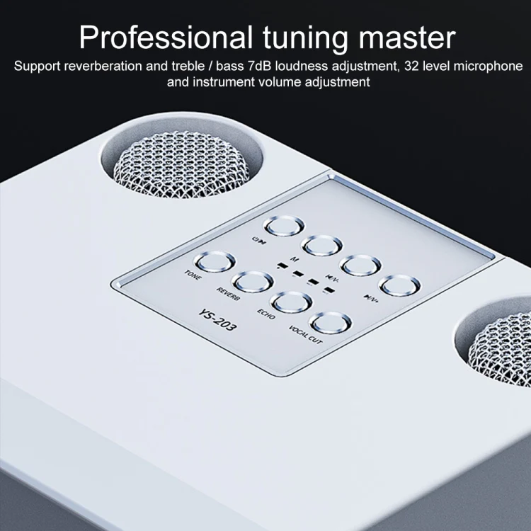 YS-203 Bluetooth Karaoke Speaker Wireless Microphone (Gold) - Image 3