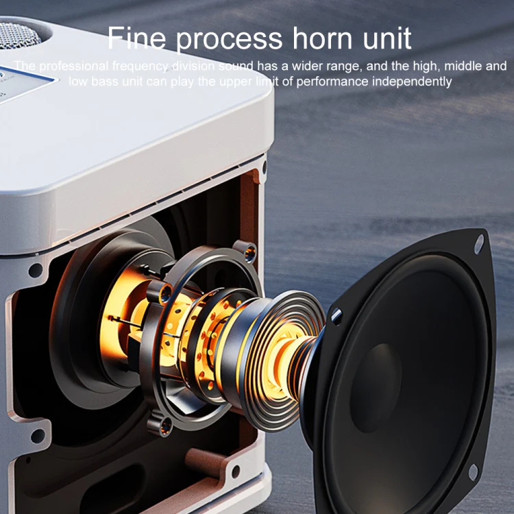 YS-203 Bluetooth Karaoke Speaker Wireless Microphone (Gold) - Image 4