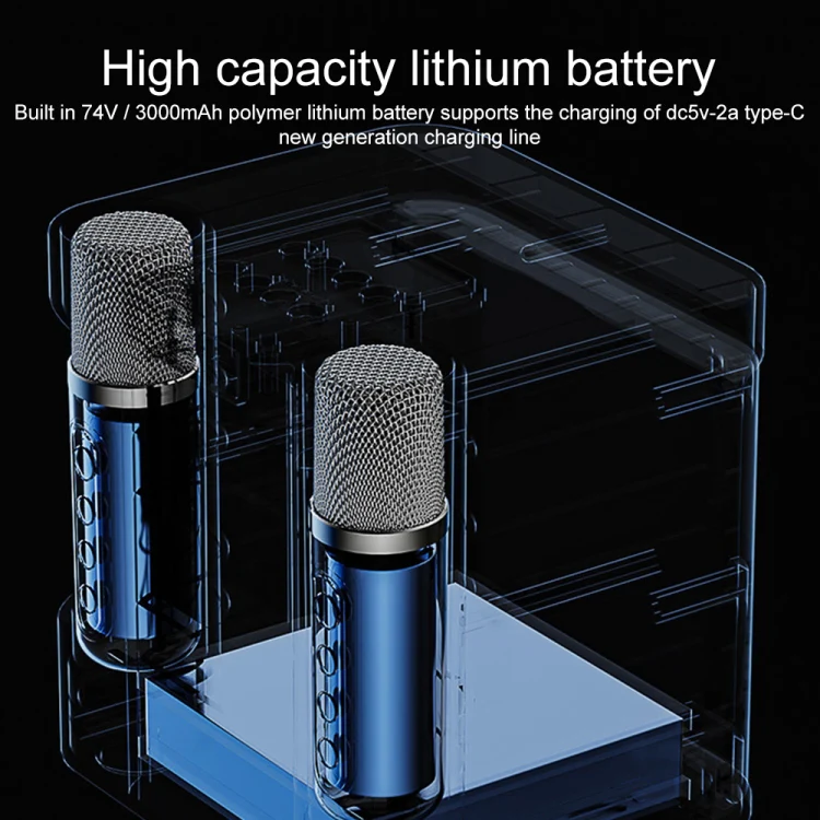 YS-203 Bluetooth Karaoke Speaker Wireless Microphone (Gold) - Image 5
