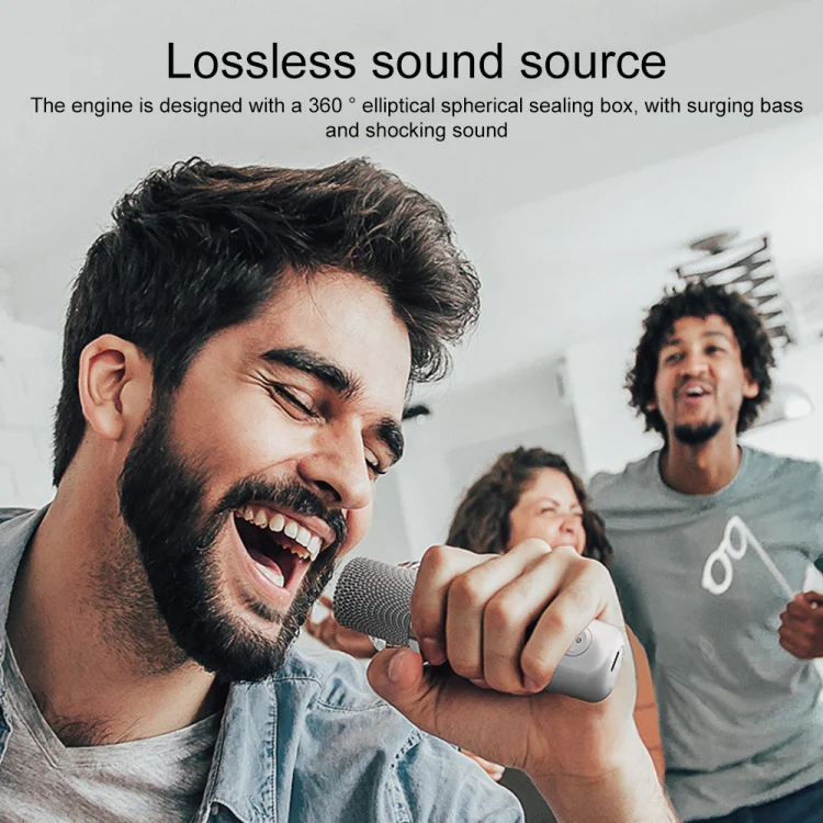 YS-203 Bluetooth Karaoke Speaker Wireless Microphone (Gold) - Image 7