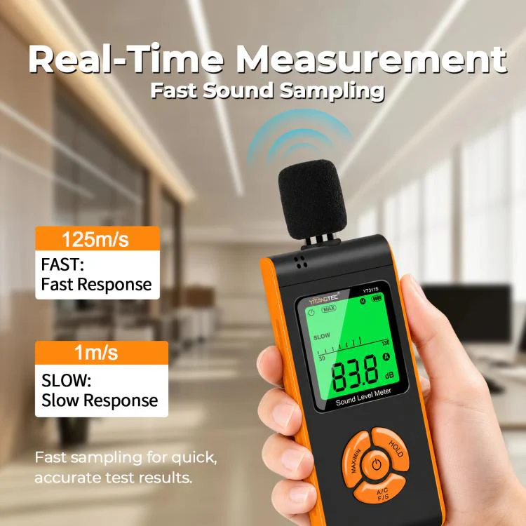 YT311S High Precision Digital Sound Level Meter, Measurement Range: 30–130dB(Black Orange) - Image 7