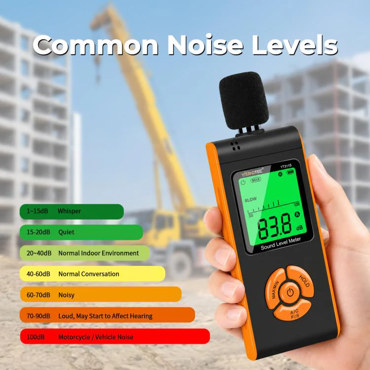 YT311S High Precision Digital Sound Level Meter, Measurement Range: 30–130dB(Black Orange) - Image 8