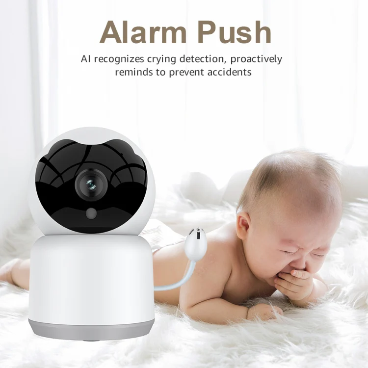 YT51 1920x1080 Home Baby Wireless Camera, Support Infrared Night Vision / Baby Crying Detection, with Temperature and Humidity Sensor, UK Plug(White) - Image 5