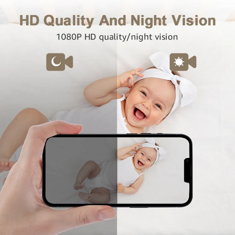 YT51 1920x1080 Home Baby Wireless Camera, Support Infrared Night Vision / Baby Crying Detection, with Temperature and Humidity Sensor, UK Plug(White) - Image 6