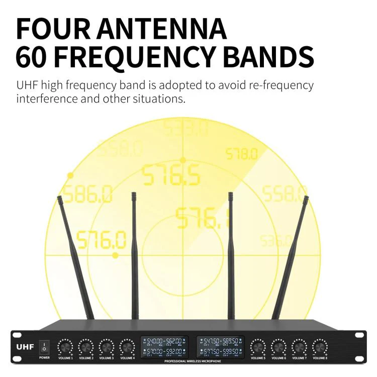 YT8 Wireless 8 Channel UHF Handheld Microphone for Stage Show 8 BodyPacks - Image 4