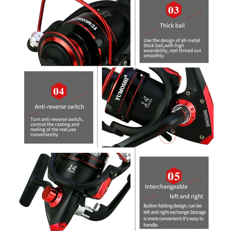 YUMOSHI DM4000 Metal Head Spinning Fishing Reel - Image 7