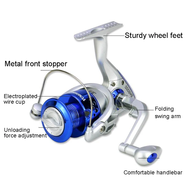 YUMOSHI SA Series Spinning Reel Plastic Head Fishing Reel Fishing Rod Reel, Specification: SA2000 - Image 5