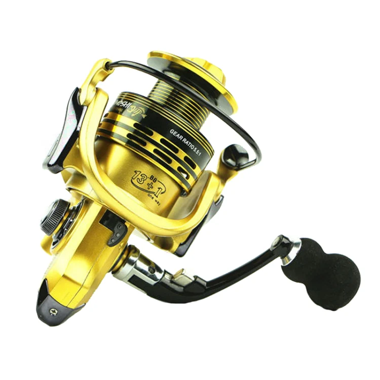 YUMOSHI XF4000 Full Metal Swing Arm Metal Head Fishing Reel(Gold)