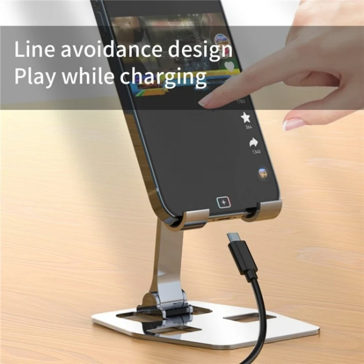 YY-018 Foldable Aluminum Alloy Desktop Phone Tablet Holder(Rose Gold) - Image 8