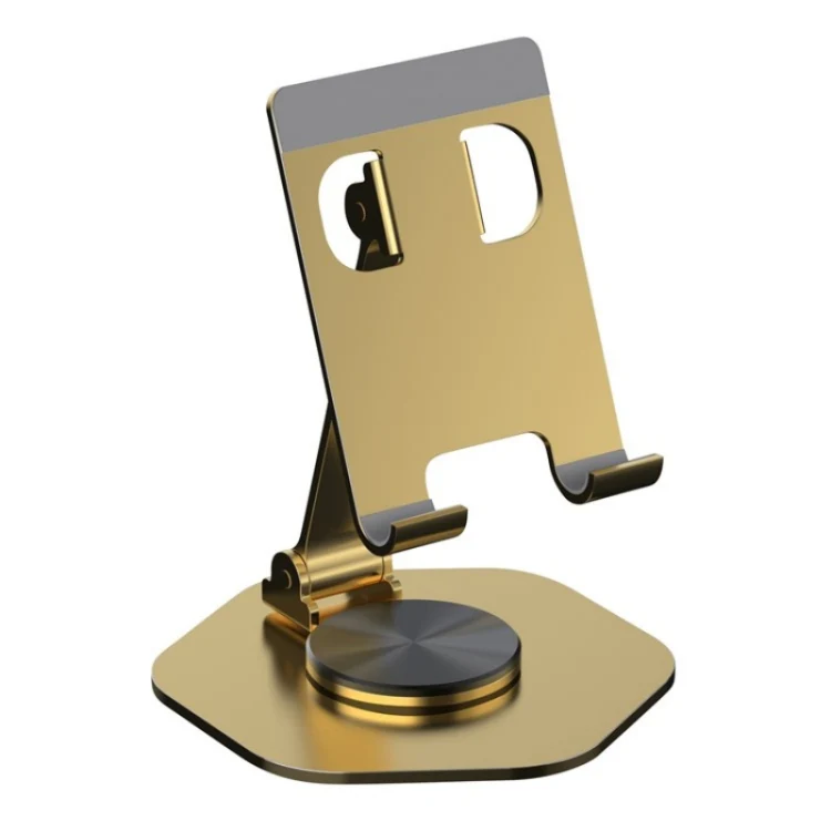 YY-020 360 Degree Rotation Folding Aluminum Alloy Tablet Phone Bracket(Gold)