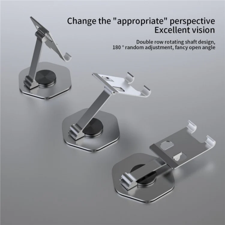YY-020 360 Degree Rotation Folding Aluminum Alloy Tablet Phone Bracket(Rose Gold) - Image 4