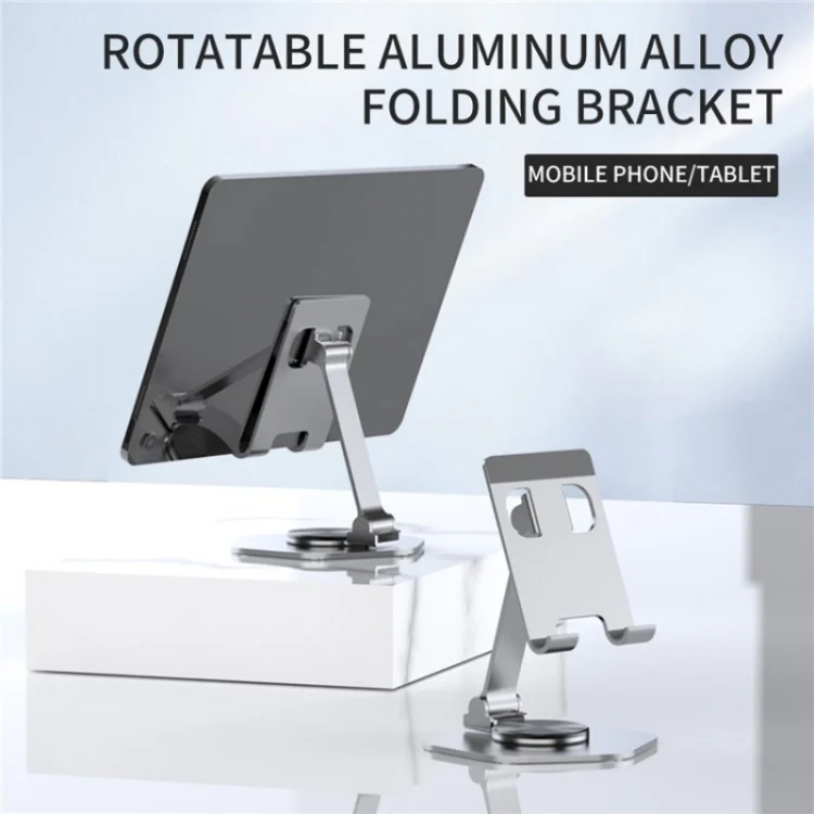 YY-020 360 Degree Rotation Folding Aluminum Alloy Tablet Phone Bracket(Silver) - Image 2