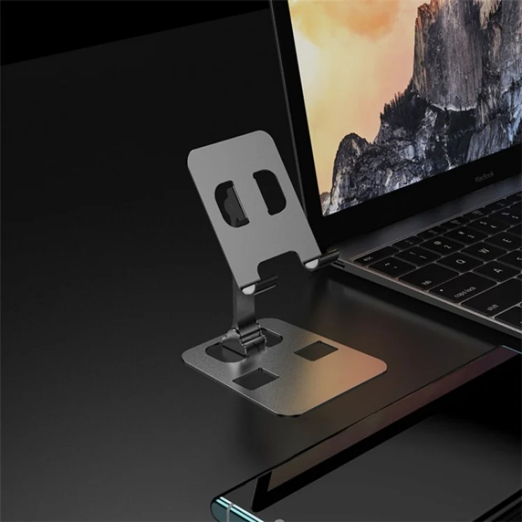 YY-026 Foldable Aluminum Alloy Desktop Phone Stand(Black) - Image 4