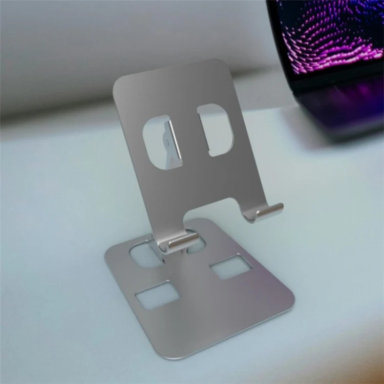 YY-026 Foldable Aluminum Alloy Desktop Phone Stand(Silver Grey) - Image 2