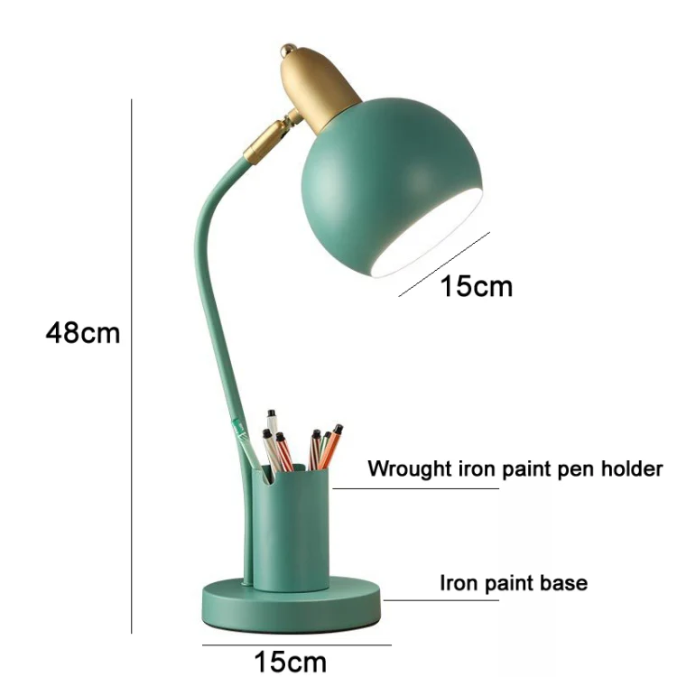 YY-1109 Student Desk LED Eye Protection Lamp with Pen Holder, CN Plug, Specification: Tricolor(Green) - Image 3