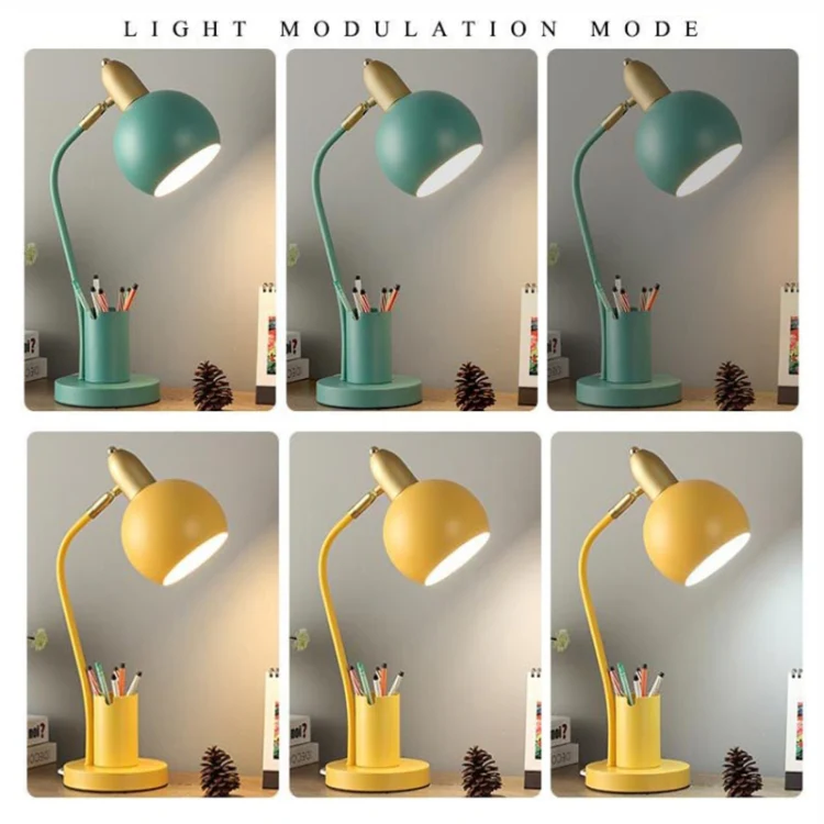YY-1109 Student Desk LED Eye Protection Lamp with Pen Holder, CN Plug, Specification: Tricolor(White) - Image 5