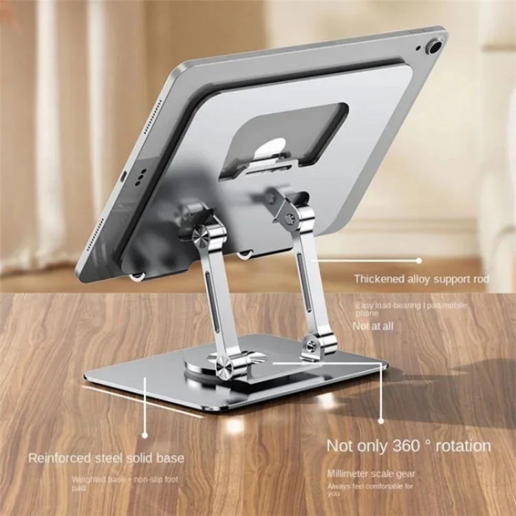YY-J18 360 Degree Rotation Folding Hollow Heat Dissipation Phone Tablet Stand(Grey) - Image 2