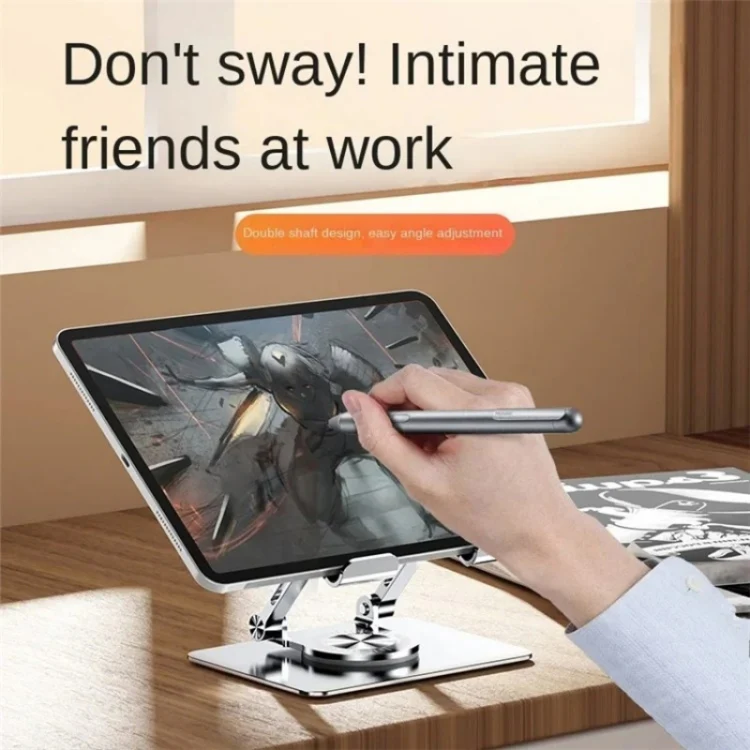 YY-J18 360 Degree Rotation Folding Hollow Heat Dissipation Phone Tablet Stand(Grey) - Image 4