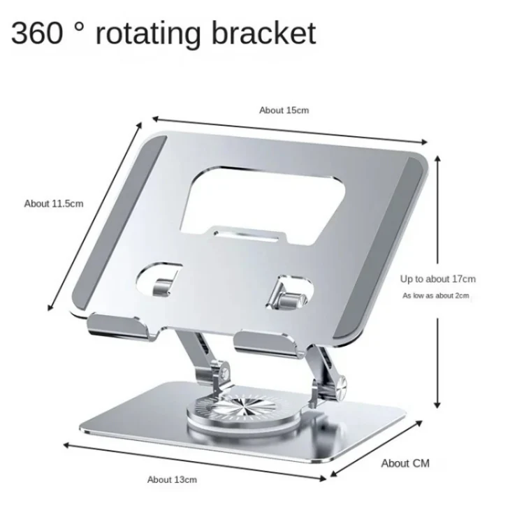 YY-J18 360 Degree Rotation Folding Hollow Heat Dissipation Phone Tablet Stand(Grey) - Image 8