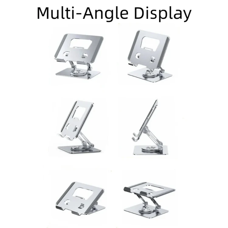 YY-J18 360 Degree Rotation Folding Hollow Heat Dissipation Phone Tablet Stand(Silver) - Image 9