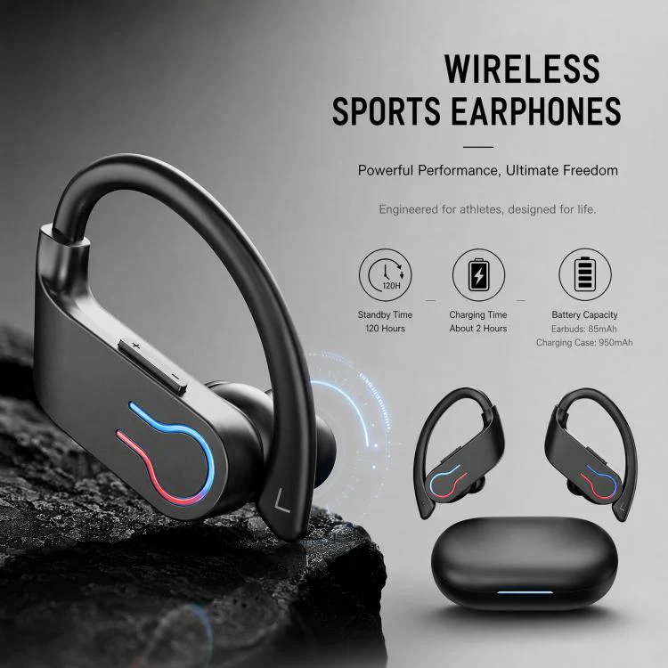 YYK-Q63-6 Open Back Wireless Bluetooth Sports Earphone(Black) - Image 6