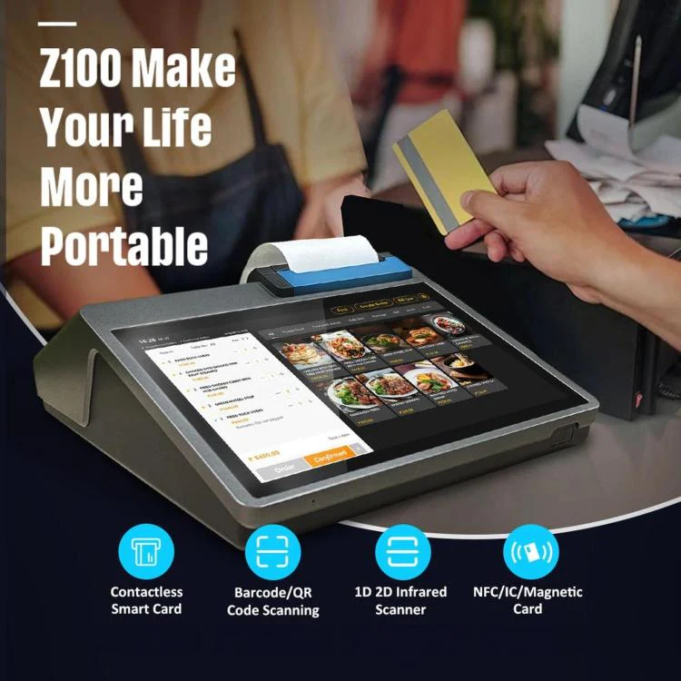 Z100 Dual-Screen Smart Cash Register With Printing All-In-One Machine, Android POS Terminal For Hotel, Restaurant, Supermarket EU Plug, Spec: 2.6 inch 80mm - Image 3