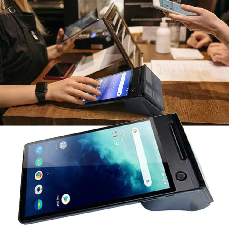 Z108 Android Handheld POS Cash Register, Dual-Screen Touch Scanning Payment Device For Supermarket & Restaurant 2.6 inch EU Plug