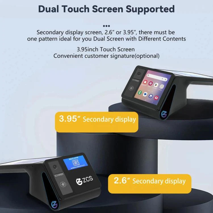 Z108 Android Handheld POS Cash Register, Dual-Screen Touch Scanning Payment Device For Supermarket & Restaurant 3.9 inch EU Plug - Image 8