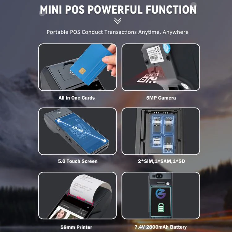 Z90N Supermarket Mobile Bill Payment POS Machine, Handheld Cash Register With Credit Card NFC Function EU Plug - Image 4