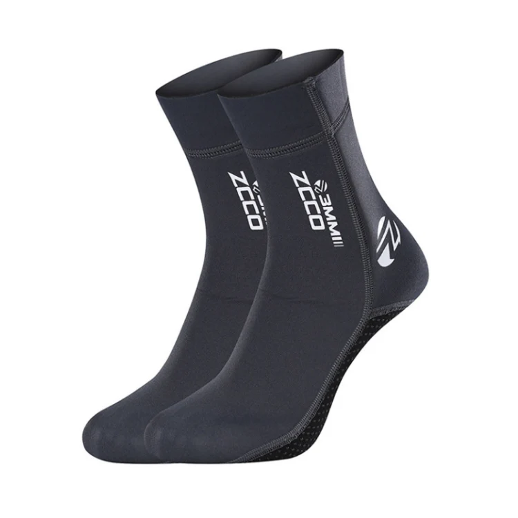 ZCCO 3mm Warm Non-Slip Diving Socks Anti-Wear Ankle Fins, Size:45-46(Grey) - Image 2