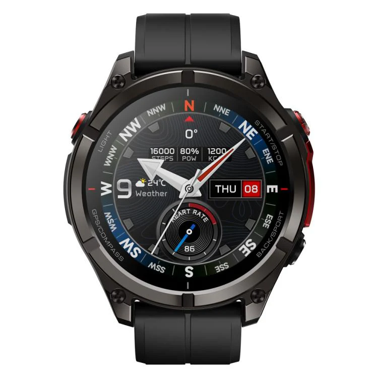Zeblaze Stratos 4 Pro Rugged Outdoor GPS Smart Watch 1.43 inch Screen 5 ATM & IP69K Built-in Flashlight(Black) - Image 2