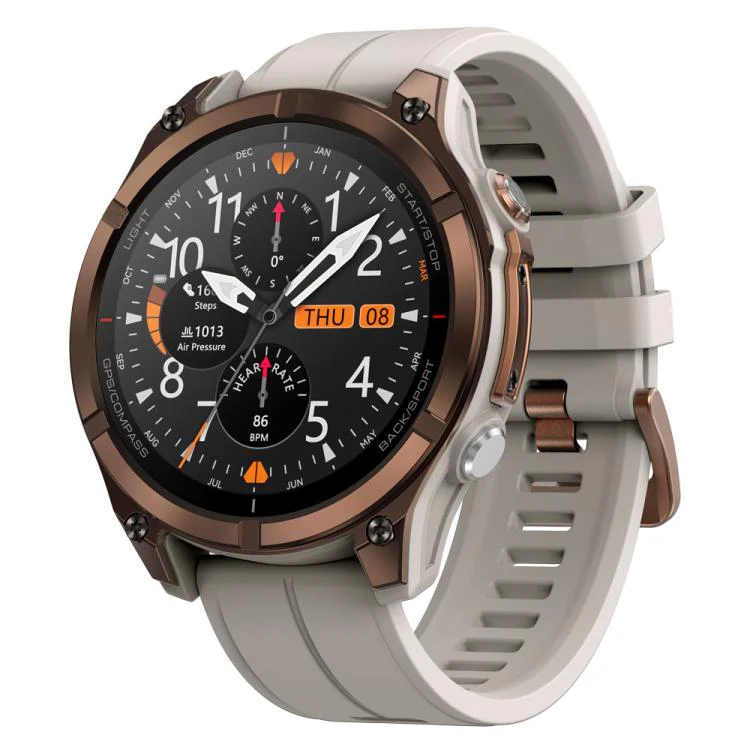 Zeblaze Stratos 4 Pro Rugged Outdoor GPS Smart Watch 1.43 inch Screen 5 ATM & IP69K Built-in Flashlight(Bronze)
