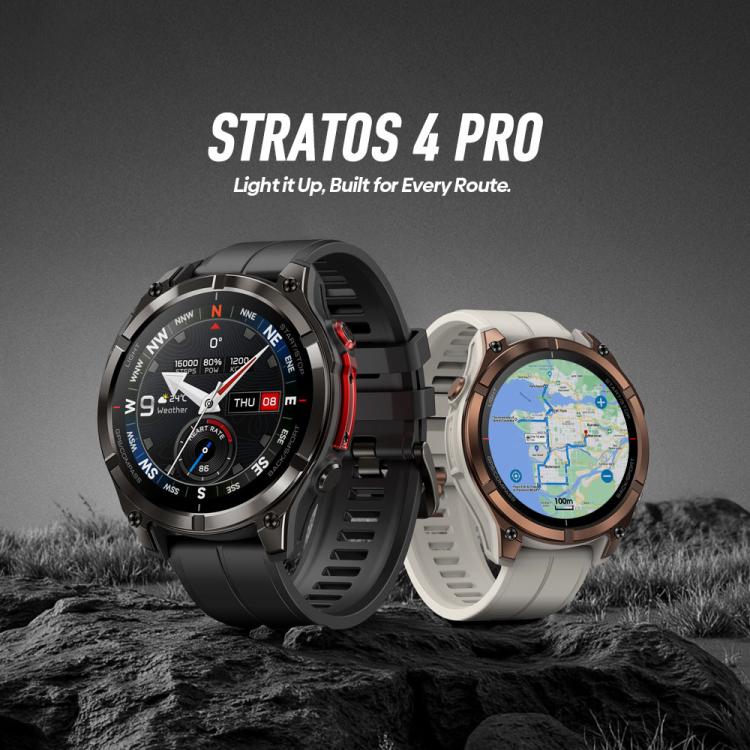 Zeblaze Stratos 4 Pro Rugged Outdoor GPS Smart Watch 1.43 inch Screen 5 ATM & IP69K Built-in Flashlight(Bronze) - Image 4