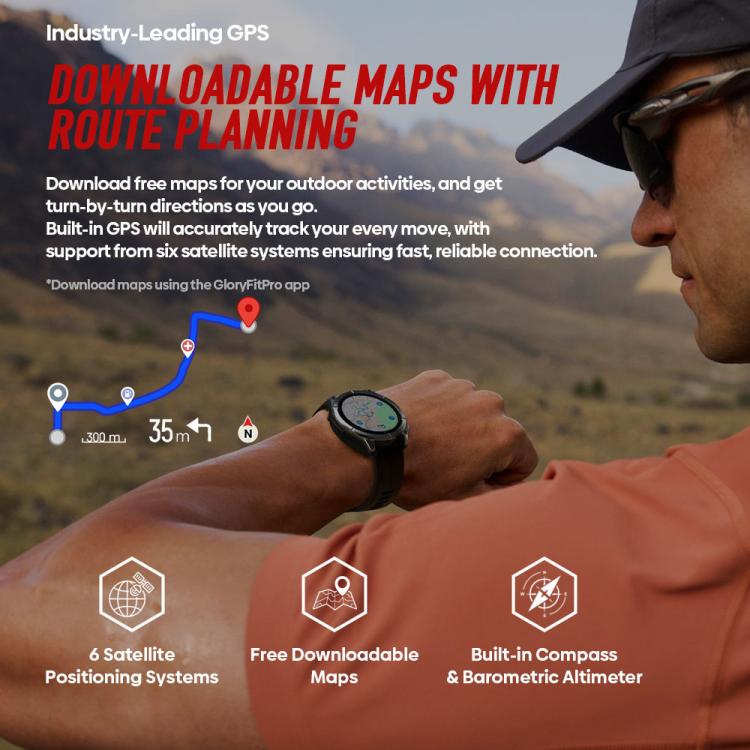 Zeblaze Stratos 4 Pro Rugged Outdoor GPS Smart Watch 1.43 inch Screen 5 ATM & IP69K Built-in Flashlight(Bronze) - Image 6
