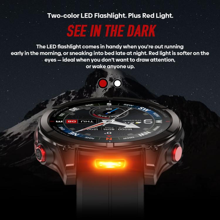 Zeblaze Stratos 4 Pro Rugged Outdoor GPS Smart Watch 1.43 inch Screen 5 ATM & IP69K Built-in Flashlight(Bronze) - Image 7