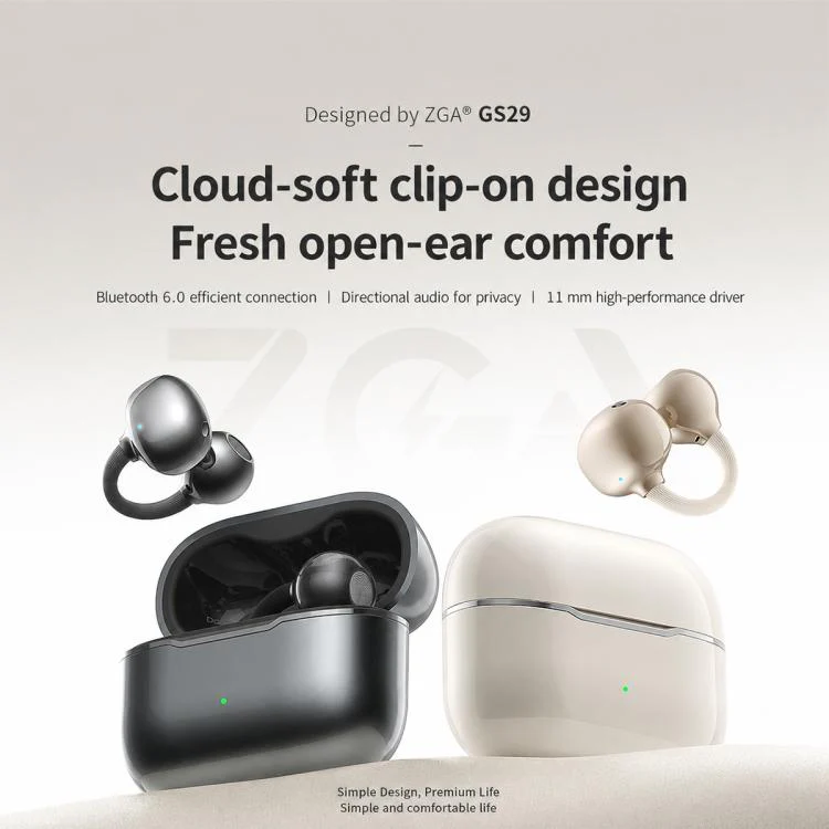 ZGA GS29 Free Music 2 Ear Clip Wireless Bluetooth Earphones(Black) - Image 2