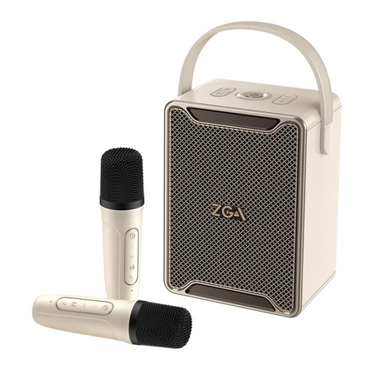 ZGA PZ010 Portable Dual Mic Karaoke Bluetooth Speaker(Beige)