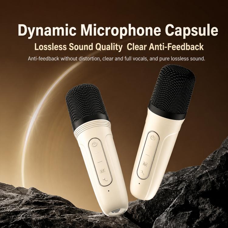 ZGA PZ010 Portable Dual Mic Karaoke Bluetooth Speaker(Beige) - Image 5