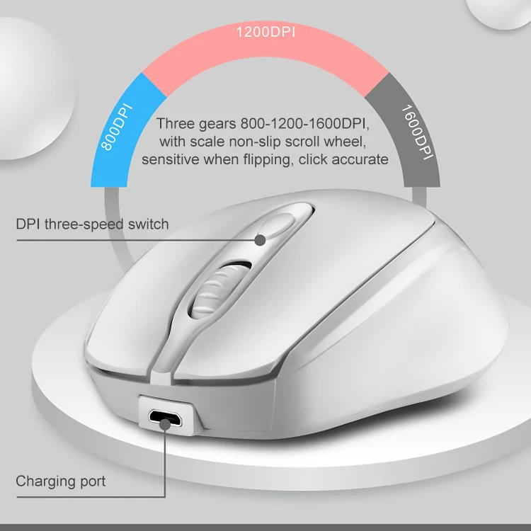 ZGB 361 2.4G Wireless Chargeable Mini Mouse 1600dpi (Pink) - Image 5