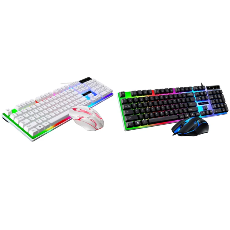 ZGB G21B Colorful Glow USB Wired Keyboard Mouse Set(White) - Image 2